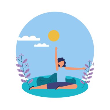 Kız yoga yapıyor vektör tasarımı poz