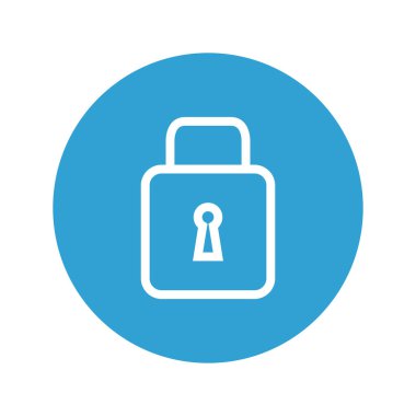 Güvenli asma kilit simgesi izole edildi