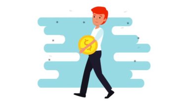 işadamı para para dolar animasyon kaldırma