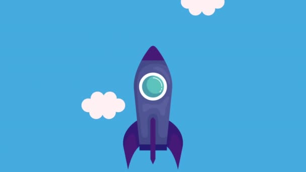 Rocket launcher start up animation — Stock Video