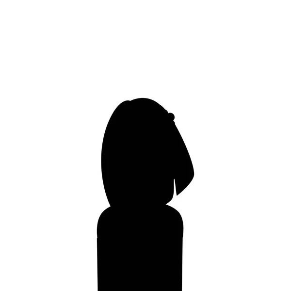 Silhouette of beautiful woman character — Stock Vector