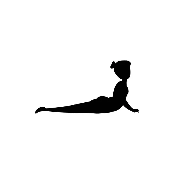 Silhouette della donna che pratica posizione pilates — Vettoriale Stock