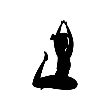 pilates pozisyonu uygulayan kadının silueti