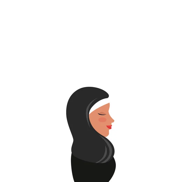 Profil de femme islamique avec burka traditionnelle — Image vectorielle