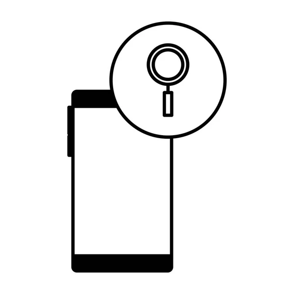 Appareil smartphone avec loupe — Image vectorielle