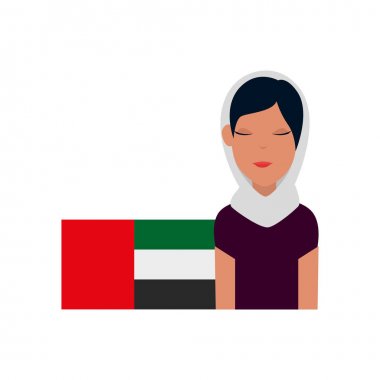 geleneksel burka ve arabistan bayrağı ile İslami kadın