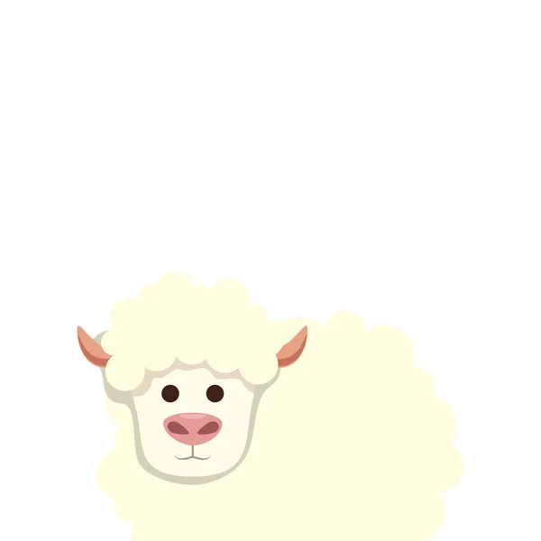 Lindo poco oveja animal granja — Vector de stock