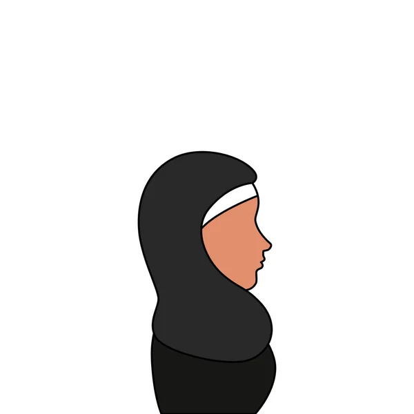 Profil de femme islamique avec burka traditionnelle — Image vectorielle