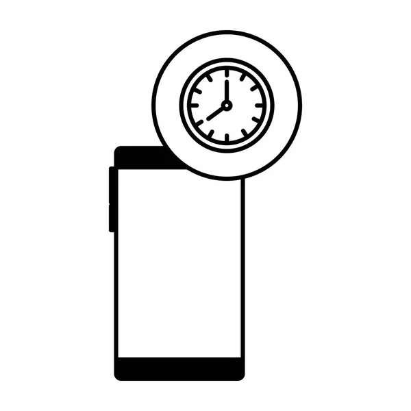 Пристрій смартфона з годинником часу — стоковий вектор