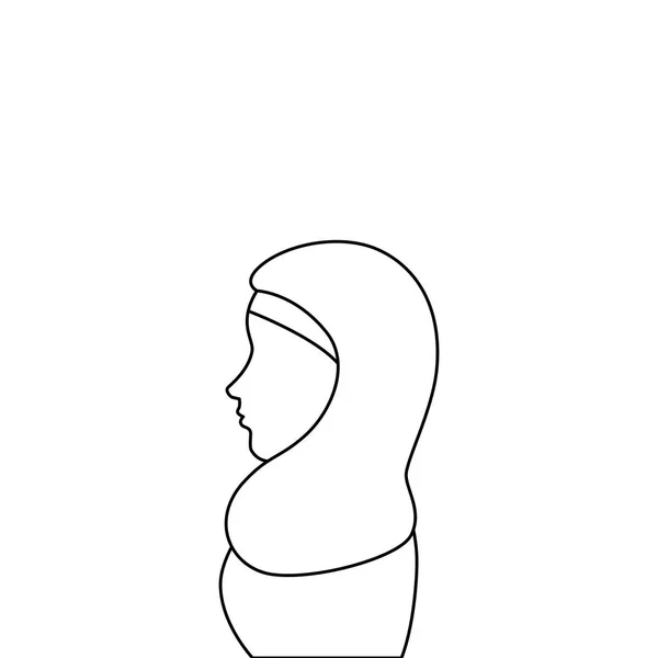 Profil de femme islamique avec burka traditionnelle — Image vectorielle