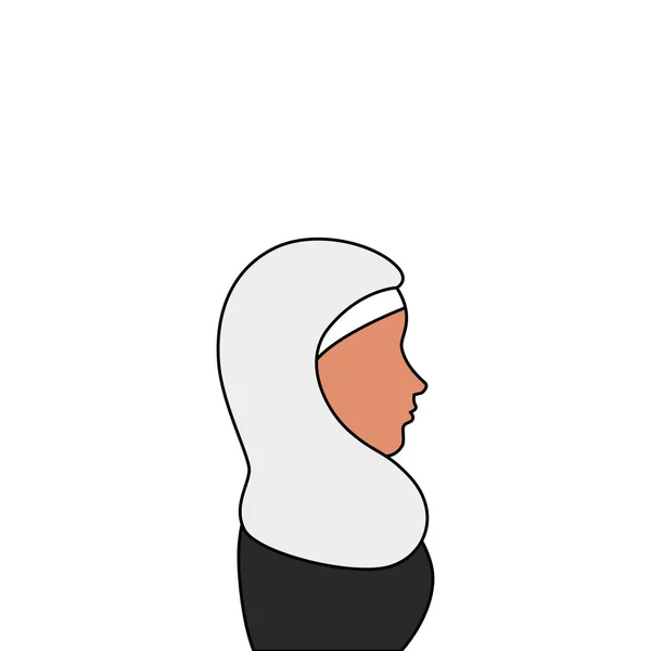 Profil der islamischen Frau mit traditioneller Burka — Stockvektor