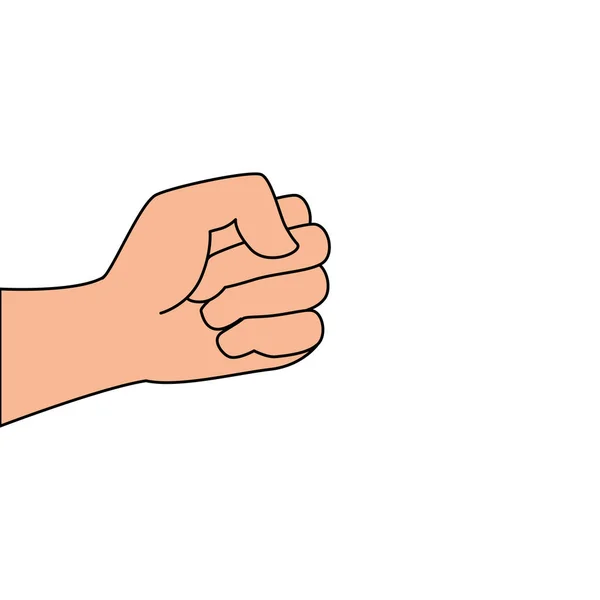Hand mänsklig näve makt ikonen — Stock vektor