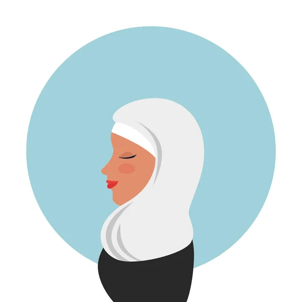 Profil islámské ženy s tradičním burkou — Stockový vektor