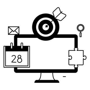 takvim ve hedef ile masaüstü