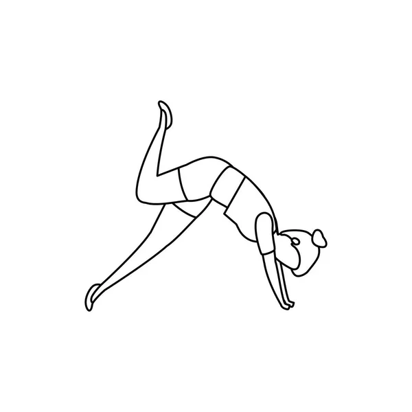 Belleza mujer practicando pilates posición — Archivo Imágenes Vectoriales