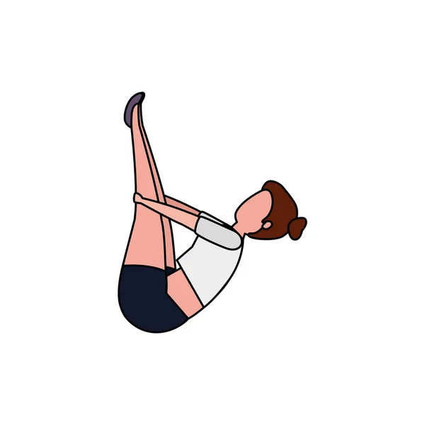 Beauté femme pratique pilates position — Image vectorielle