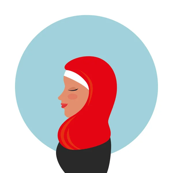 Profil dari wanita islamik dengan burka tradisional - Stok Vektor