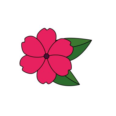 yapraklar bahçe dekoratif simgesi ile güzel çiçek