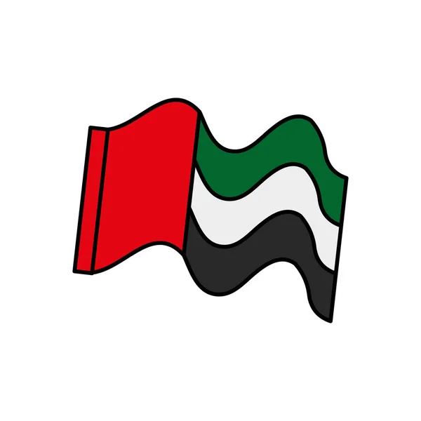 Flagge der Vereinigten Arabischen Emirate geschwenkt — Stockvektor