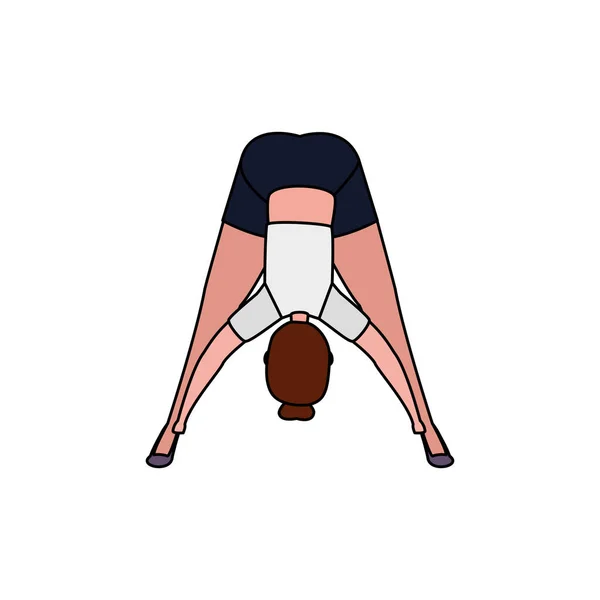 Beauté femme pratique pilates position — Image vectorielle