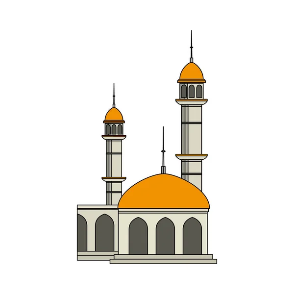 Mosque building palace isolated icon — Stock Vector