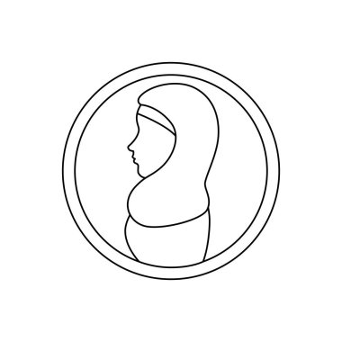 daire içinde geleneksel burka ile İslam kadının profili