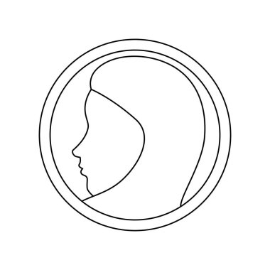 daire içinde geleneksel burka ile İslam kadının profili