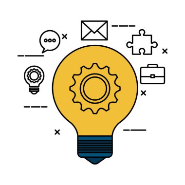 dişli ve set simgeleri ile ampul ampul