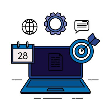 Sosyal Medya Simgeler pazarlama ile dizüstü bilgisayar