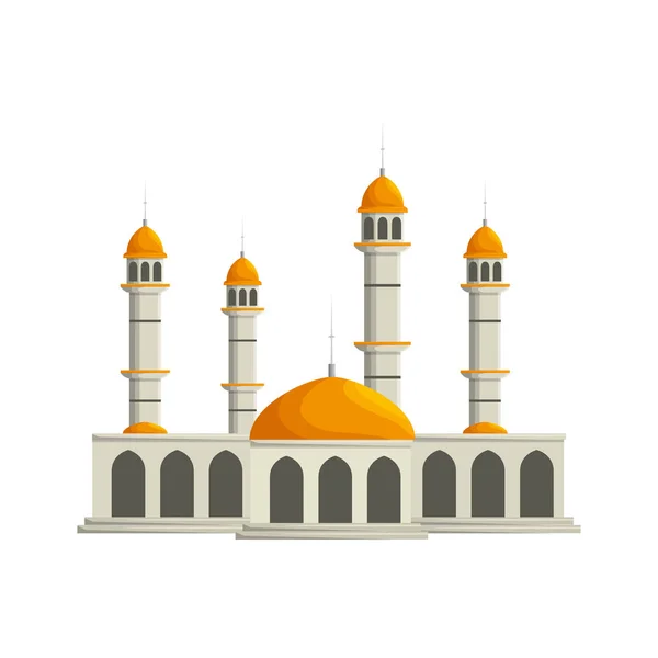 Mezquita edificio palacio aislado icono — Vector de stock