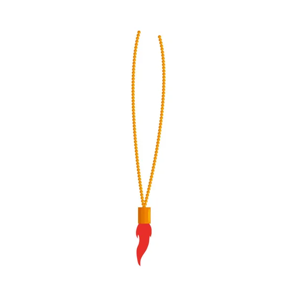 Ketting met vuur charme pictogram — Stockvector