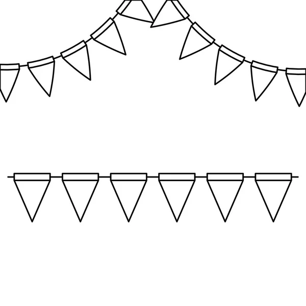 Fête guirlandes décoration pendaison icône — Image vectorielle