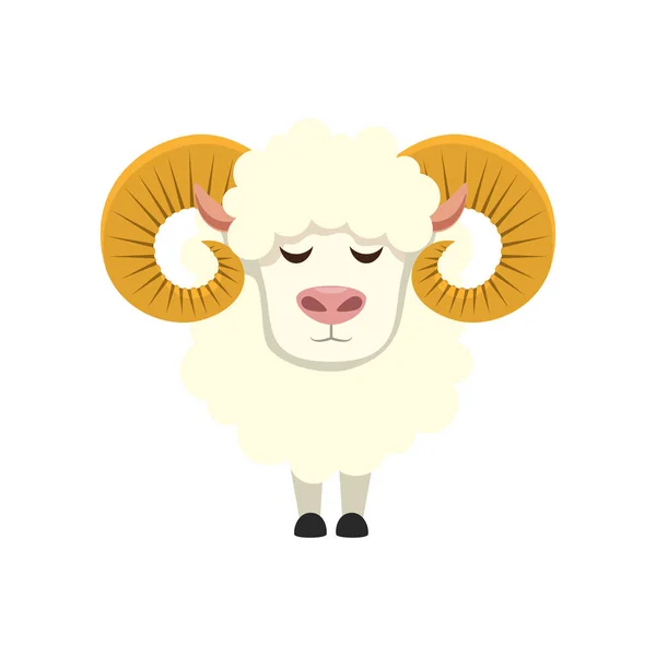 Aranyos bárány Farm állat-ikon — Stock Vector