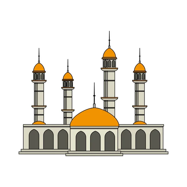 Mezquita edificio palacio aislado icono — Vector de stock