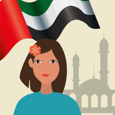 camide Arap bayrağı ile İslam kadın