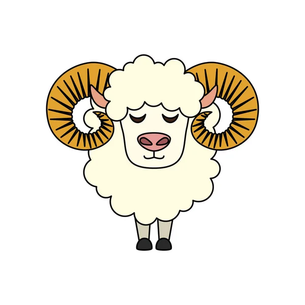 Söt lamm gård djur ikon — Stock vektor