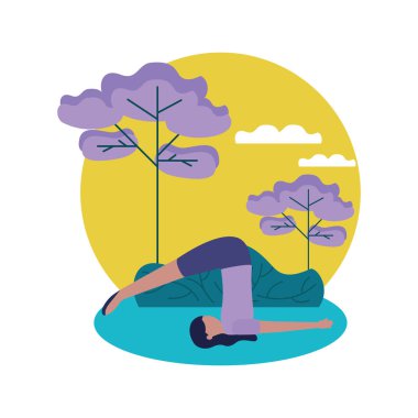 Kız yoga yapıyor vektör tasarımı poz
