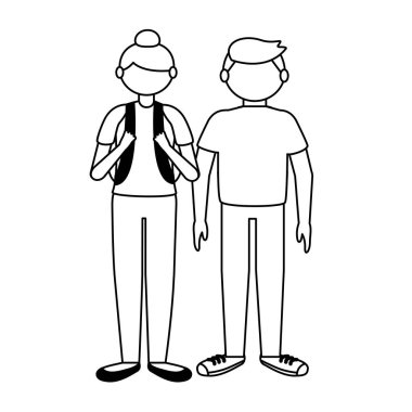 İzole gezgin çift vektör tasarımı