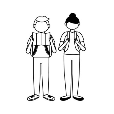 İzole gezgin çift vektör tasarımı