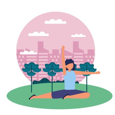 Kız yoga yapıyor vektör tasarımı poz