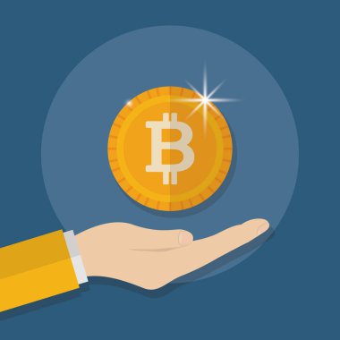 İzole Bitcoin vektör tasarımı