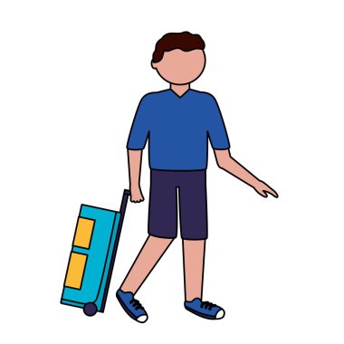 İzole gezgin adam vektör tasarımı