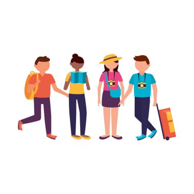 İzole gezgin insanlar vektör tasarımı