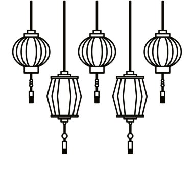 Çin fenerler vektör tasarımı