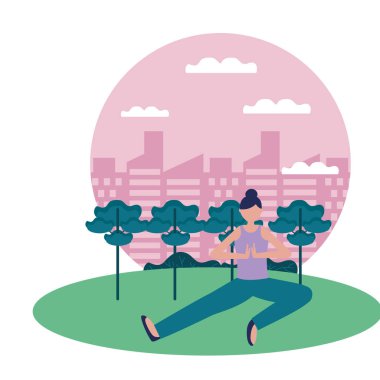 Kız yoga yapıyor vektör tasarımı poz