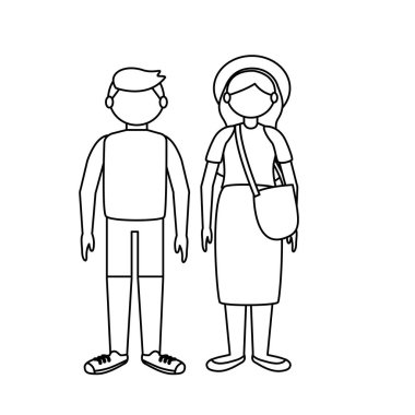 İzole gezgin çift vektör tasarımı