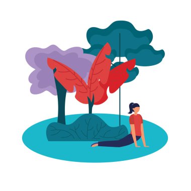Kız yoga yapıyor vektör tasarımı poz