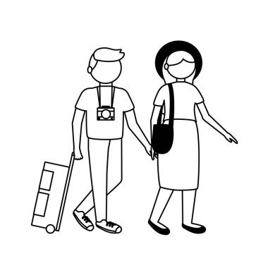 İzole gezgin çift vektör tasarımı