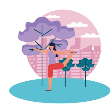 Kız yoga yapıyor vektör tasarımı poz