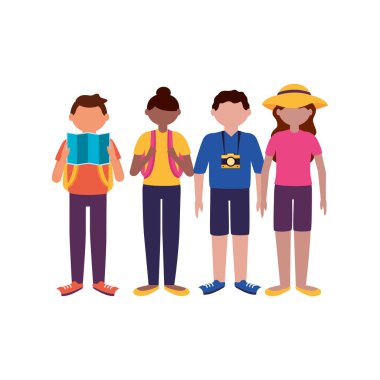 İzole gezgin insanlar vektör tasarımı